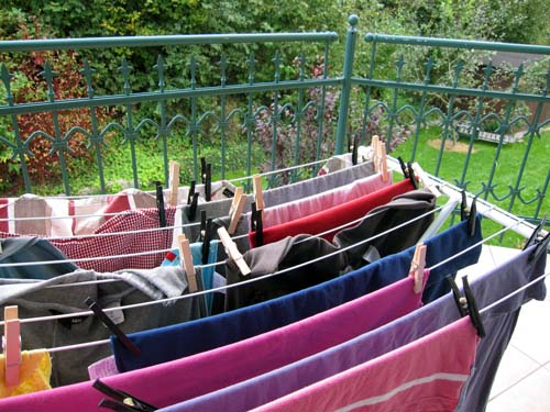 Vasketøj på altanen...