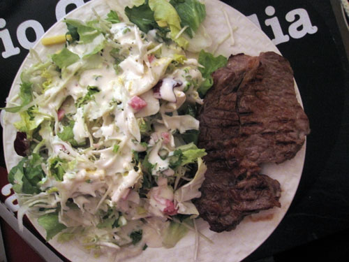 Salat og Steak...