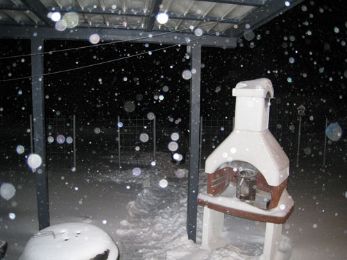 Sne på terrassen...